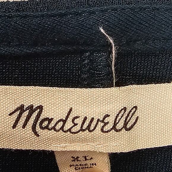 Madewell Faux Wrap Long-Sleeve Side-Tie Mini Stretch Dress Green Size XL - Picture 12 of 13